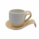Cream White Cup & Saucer Set 6pc