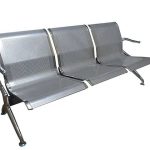 3 Seater Flash Silver Steel Waiting Area Bench