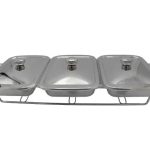 Glass Chafing Dish Silver 1.5L X 3