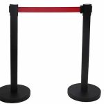 Black Retractable Queue Barrier